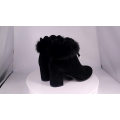 2019 Women's Real Fur Boots A001 Ladies Leather Winter Snow Ankle Fur Heel Women Boots Shoes